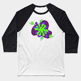 Flowers tropical leaves colorful  green Baseball T-Shirt